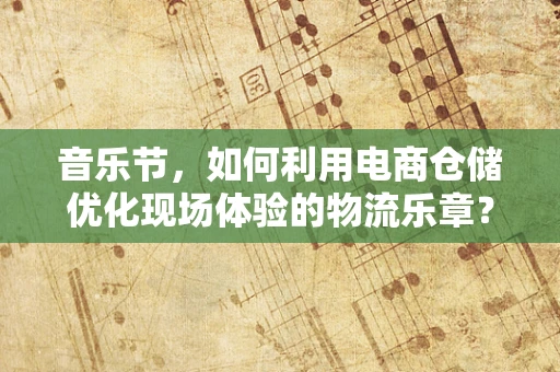音乐节，如何利用电商仓储优化现场体验的物流乐章？