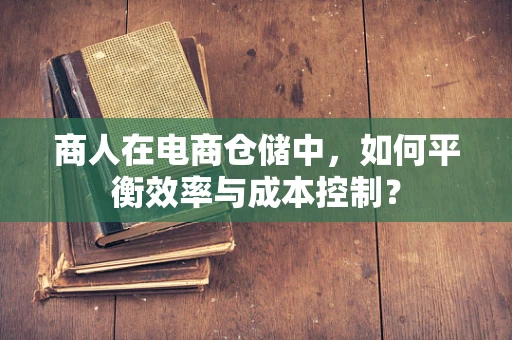 商人在电商仓储中，如何平衡效率与成本控制？