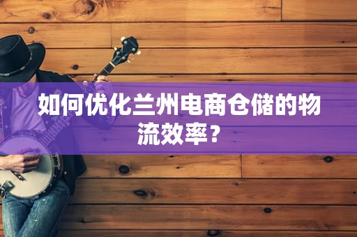 如何优化兰州电商仓储的物流效率？