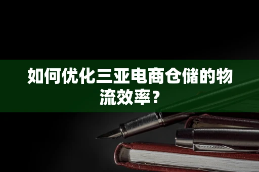如何优化三亚电商仓储的物流效率？