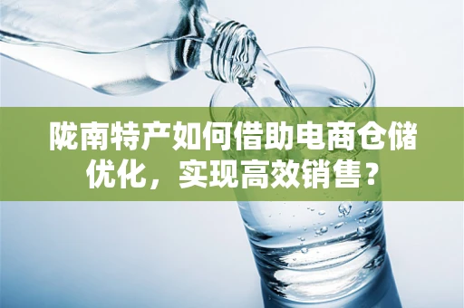 陇南特产如何借助电商仓储优化，实现高效销售？