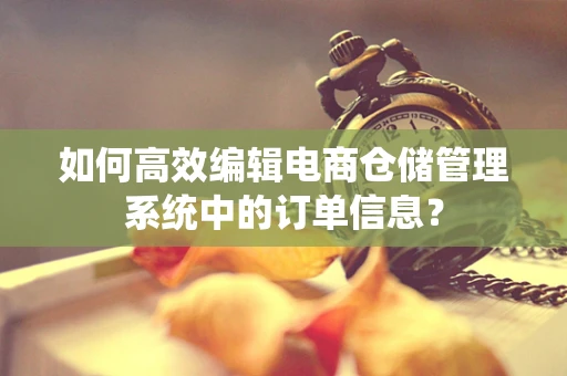 如何高效编辑电商仓储管理系统中的订单信息？