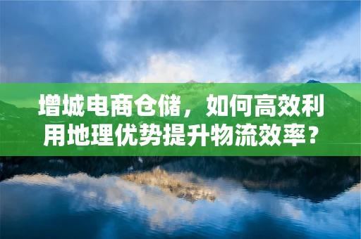 增城电商仓储，如何高效利用地理优势提升物流效率？