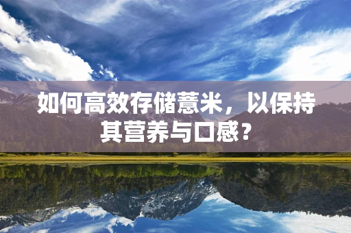 如何高效存储薏米，以保持其营养与口感？
